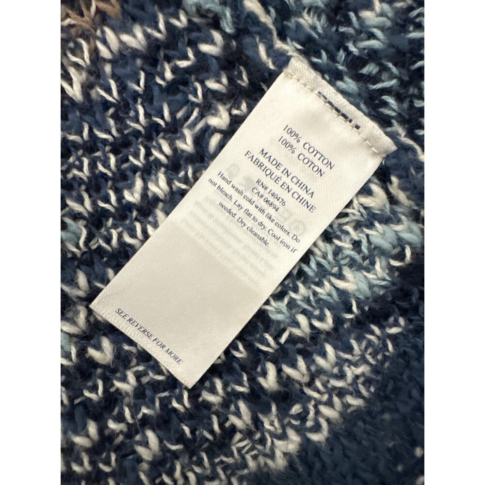 FAHERTY B. Yellowtail Paloma Aztec Longline Duster Cardigan BLUE SMALL NO BELT - Picture 9 of 10